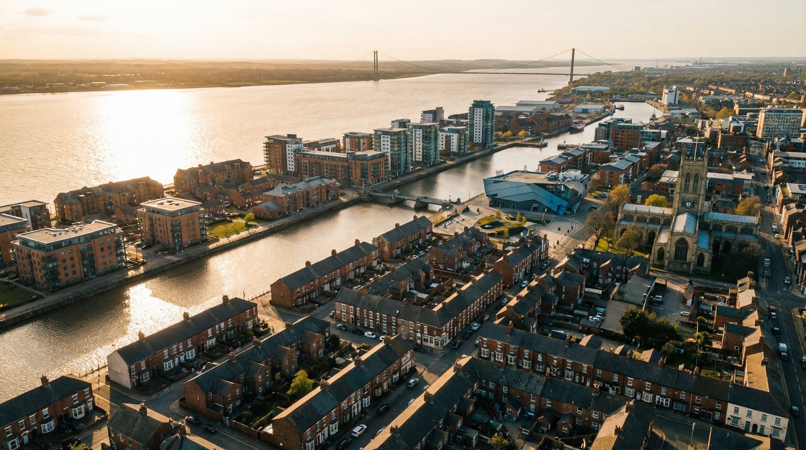 Aerial view of Hull and East Yorkshire showing areas covered by our surveyors